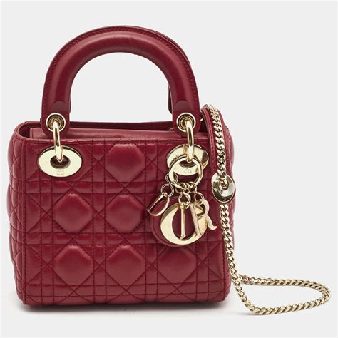 lady dior red mini|Lady Dior mini tote.